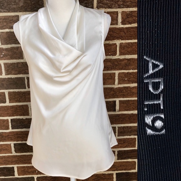 Apt. 9 Tops - Apt 9 Ivory Cowl Neck Sleeveless Blouse Sz M